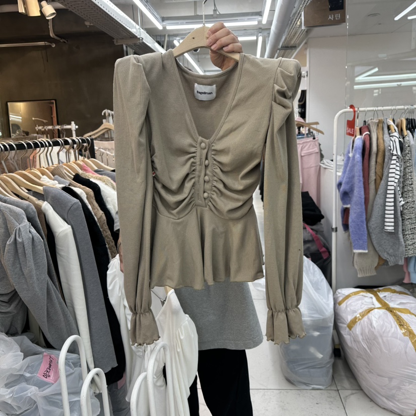 SAGE BRUSH韓國直郵㊣女士新品職業人氣真品推薦25秋冬長袖T恤SAGE BRUSH長袖T恤圖色2