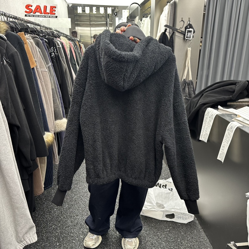 NUEUN東大門㊣實拍女裝新款職業真品衛衣連帽衫加絨泰迪熊高領NUEUN/SEEOT衛衣