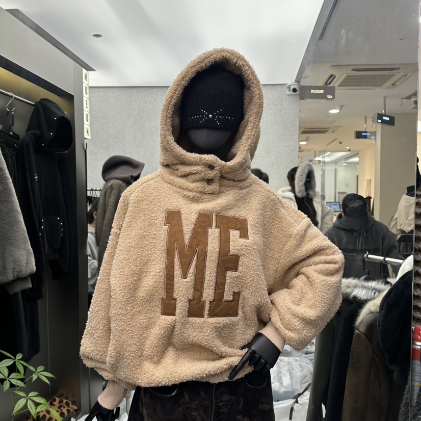 NUEUN東大門㊣實拍女裝新款職業真品衛衣連帽衫加絨泰迪熊高領NUEUN/SEEOT衛衣圖色1
