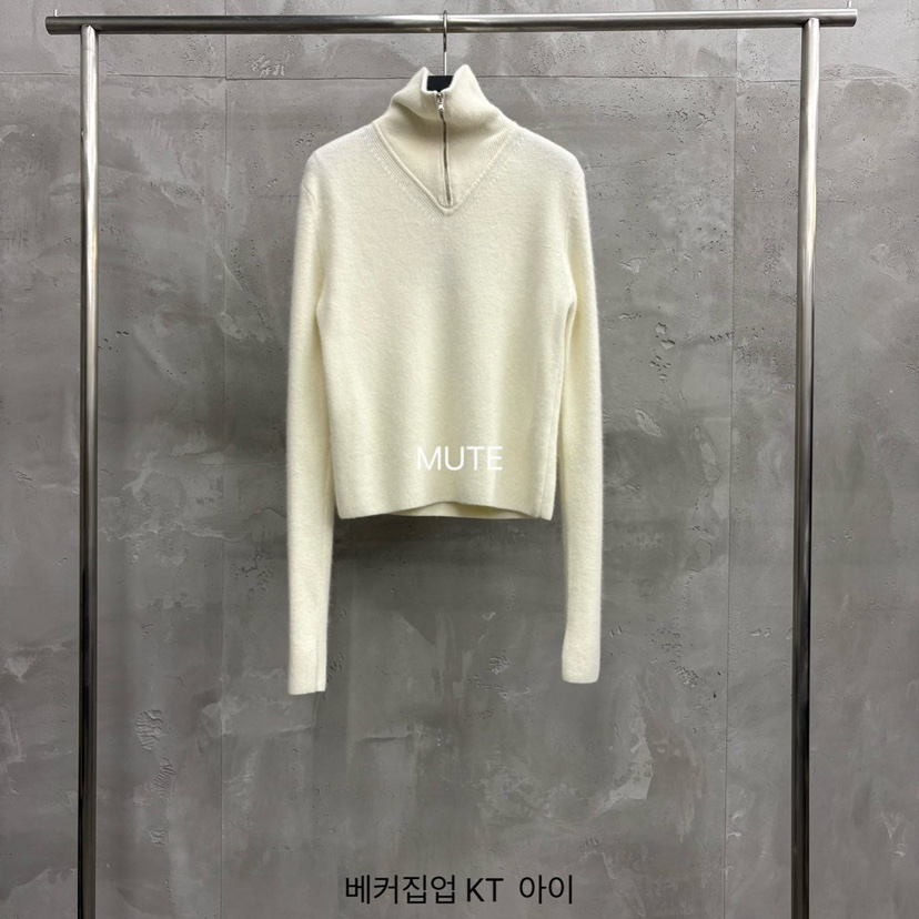 MUTE-P東大門㊣實拍女士新品25秋冬真品熱賣職業針織衫拉鏈MUTE針織衫圖色1