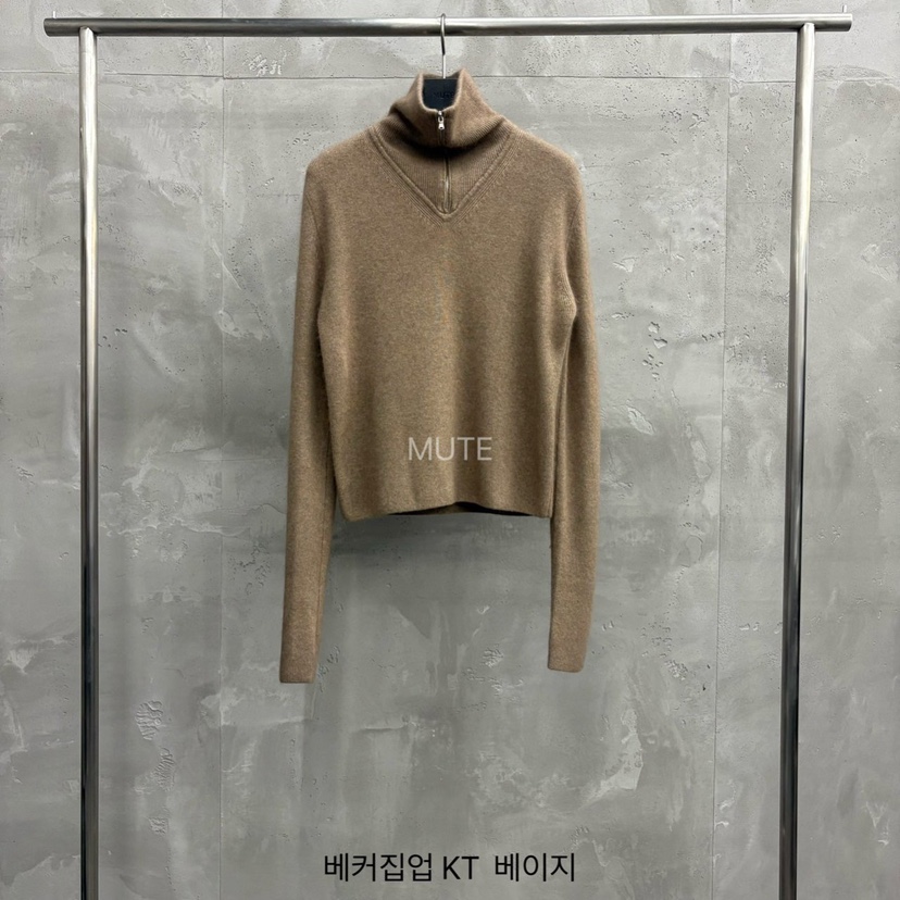 MUTE-P東大門㊣實拍女士新品25秋冬真品熱賣職業針織衫拉鏈MUTE針織衫圖色2