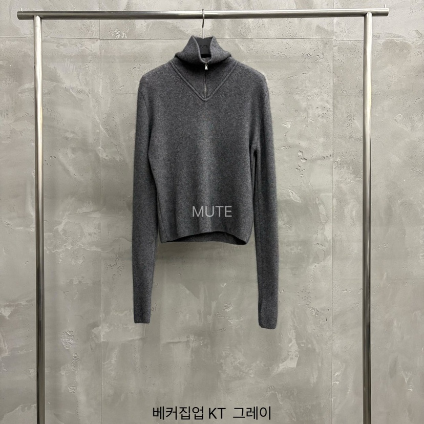 MUTE-P東大門㊣實拍女士新品25秋冬真品熱賣職業針織衫拉鏈MUTE針織衫圖色3