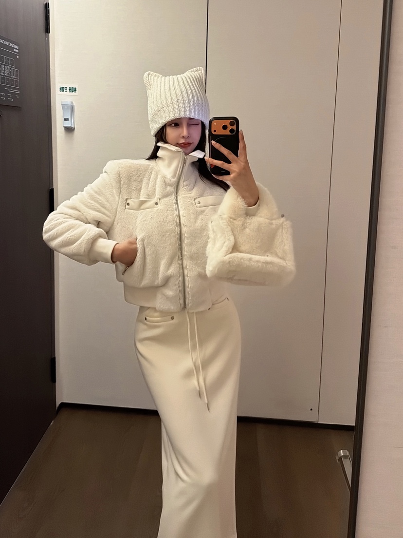 CLOTH東大門㊣實拍女士新款職業時尚真品25秋冬夾克毛絨高領CLOTH夾克