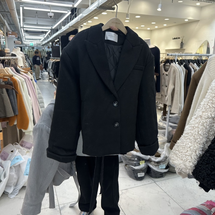 SAGE BRUSH東大門㊣實拍女士新品人氣夾克人字紋含腰帶夾棉絎縫SAGE BRUSH夾克圖色3