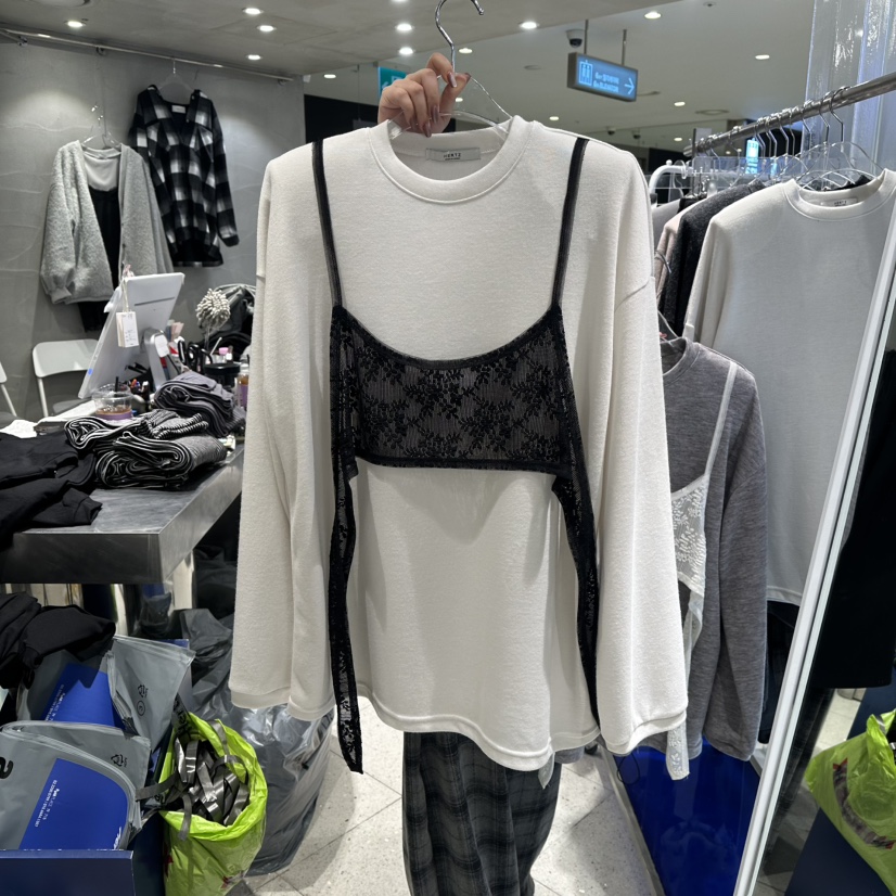 HERTZ-P東大門㊣實拍女士新款人氣25秋冬真品長袖T恤假兩件HERTZ-P長袖T恤圖色1