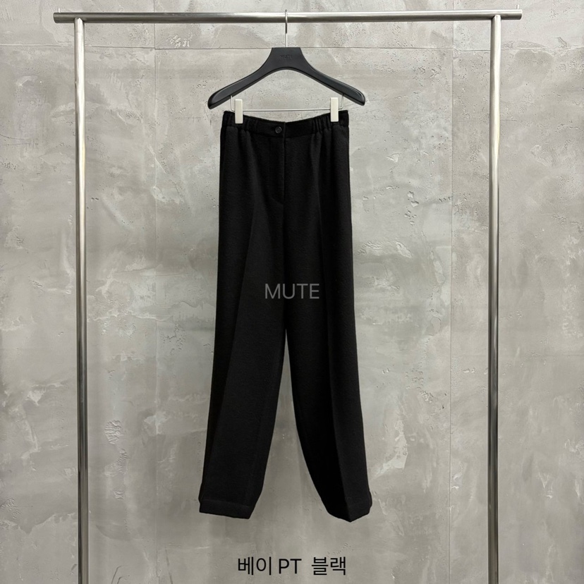 MUTE-P韓國代購㊣女裝新品時尚熱賣25秋冬休閑推薦真品休閑褲MUTE休閑褲圖色3黑色