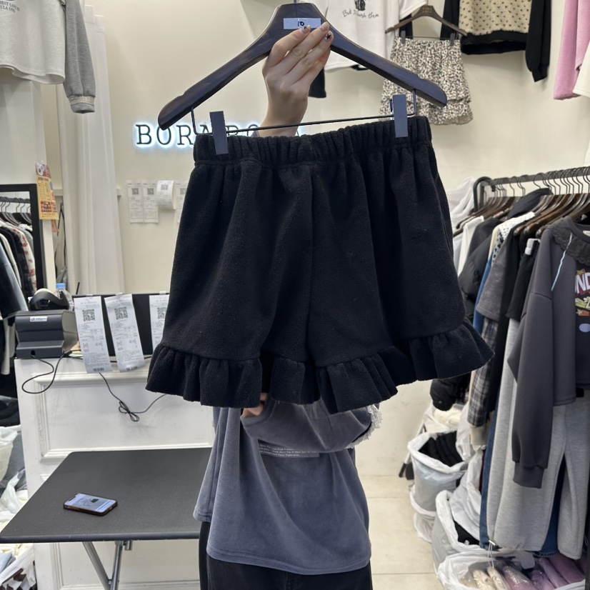 BORA BORA東大門㊣實拍女裝新款25秋冬推薦休閑時尚短褲加絨BORA BORA短褲