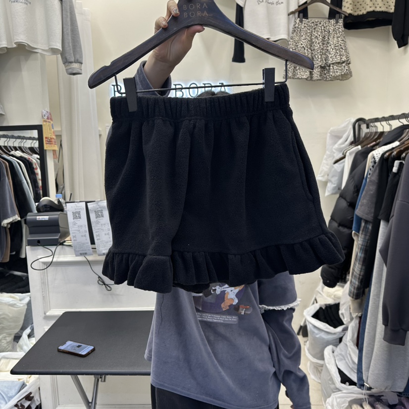 BORA BORA東大門㊣實拍女裝新款25秋冬推薦休閑時尚短褲加絨BORA BORA短褲圖色2