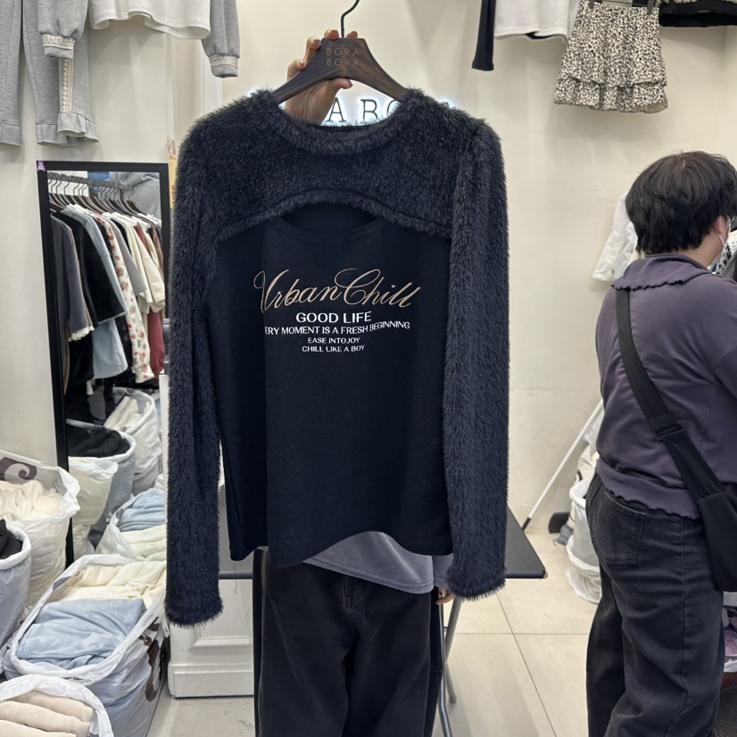 BORA BORA東大門㊣直郵女士新品人氣休閑推薦長袖T恤安哥拉BORA BORA長袖T恤圖色2