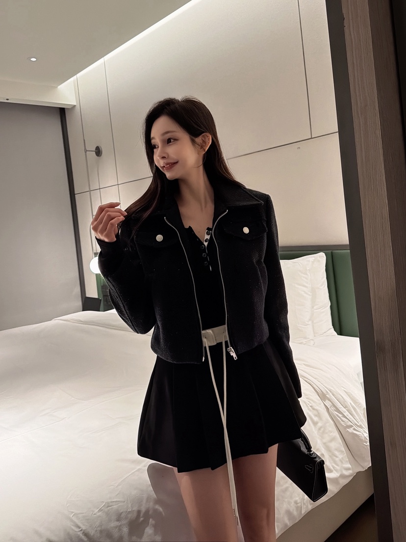 CLOTH東大門㊣直郵女裝新款25秋冬真品職業推薦夾克花呢紐扣CLOTH夾克