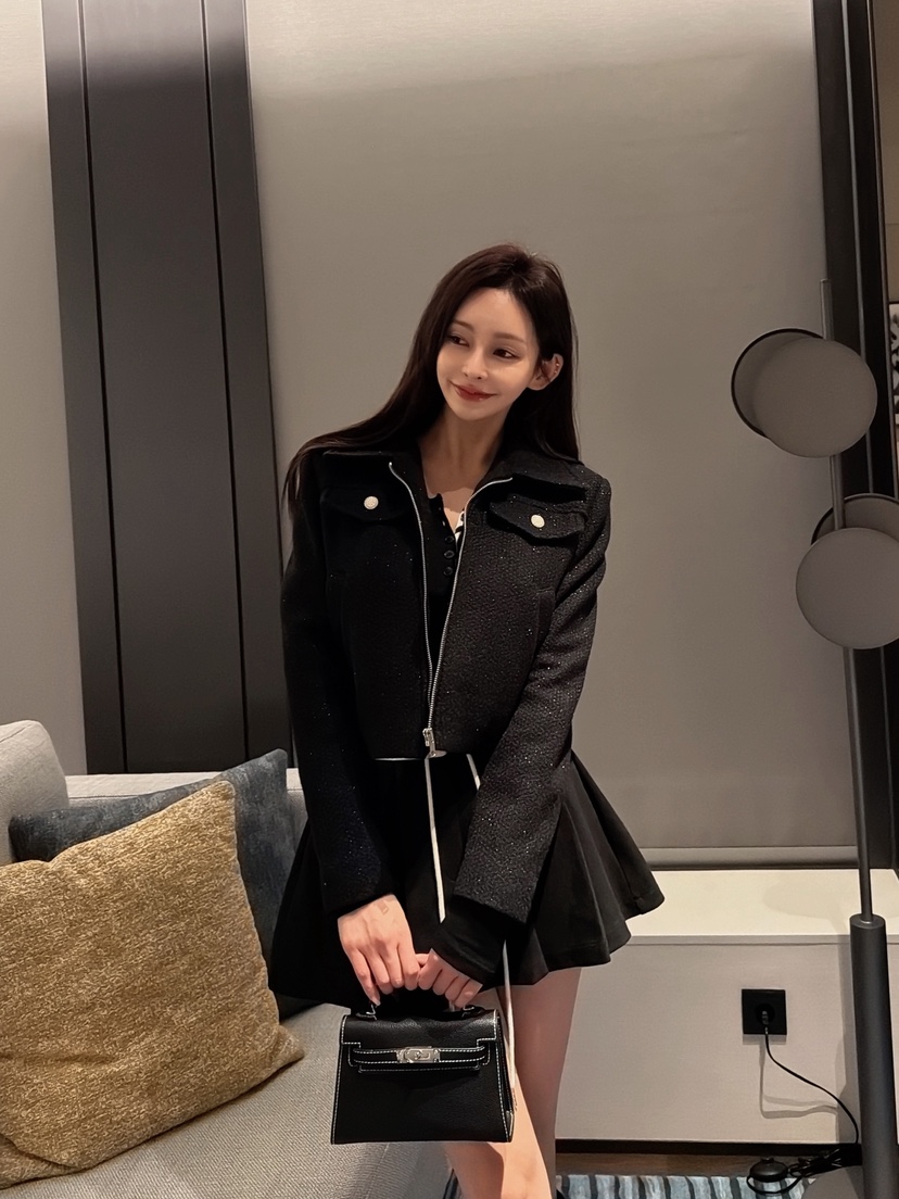 CLOTH東大門㊣直郵女裝新款25秋冬真品職業推薦夾克花呢紐扣CLOTH夾克