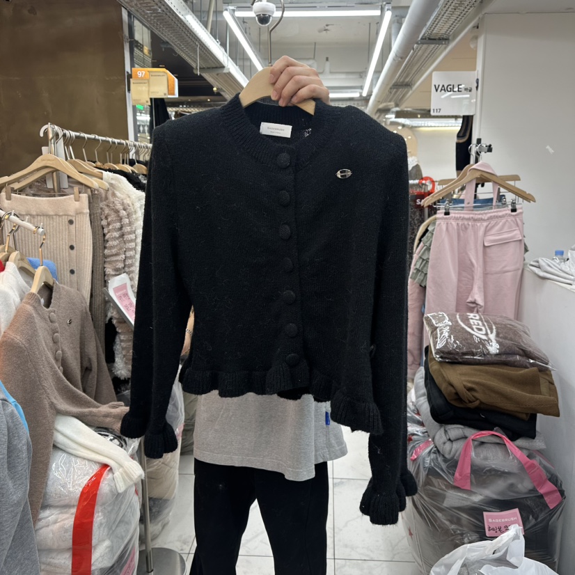 SAGE BRUSH東大門㊣直郵女士新款真品推薦針織衫荷葉邊開衫SAGE BRUSH針織衫圖色4