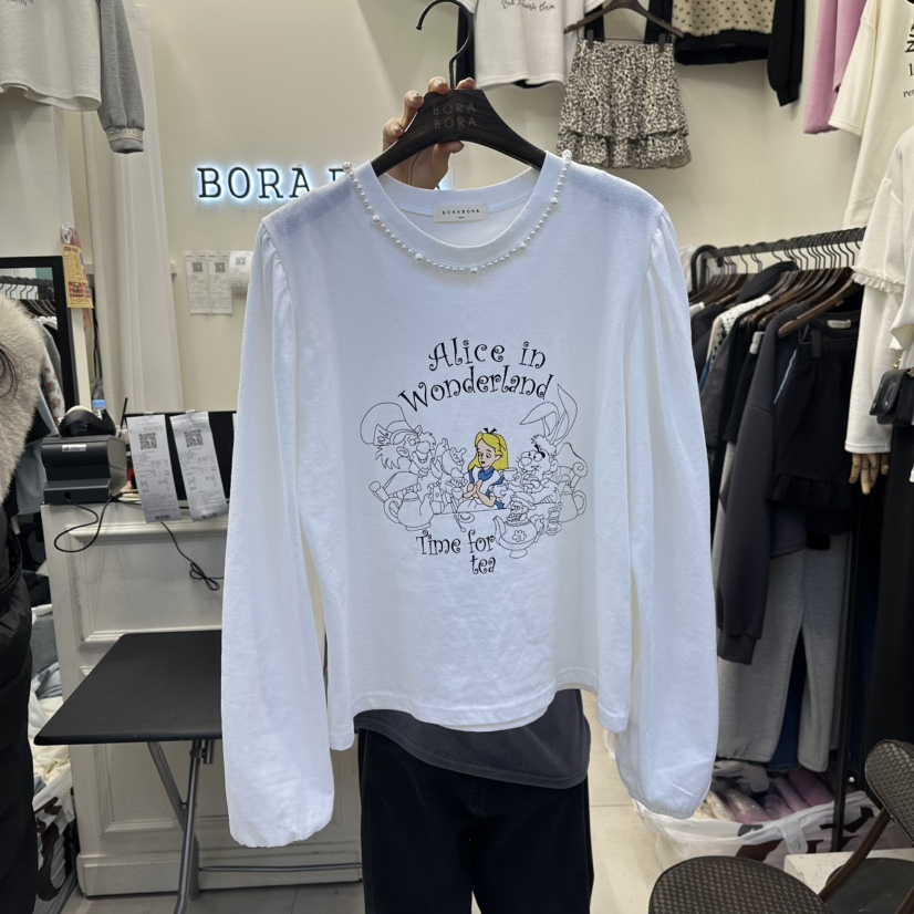 BORA BORA東大門㊣直郵女裝新款職業真品推薦休閑人氣長袖T恤BORA BORA長袖T恤圖色1