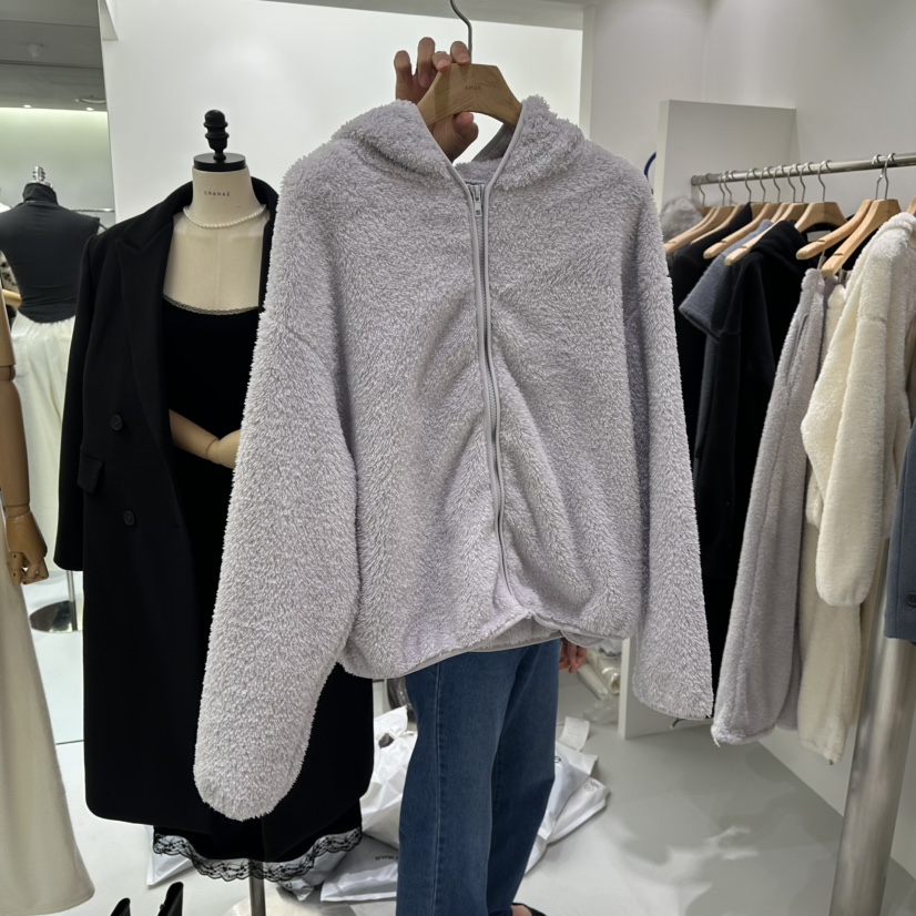 AHOY東大門㊣實拍女裝新款職業時尚推薦休閑夾克連帽拉鏈衫AHOY夾克圖色1