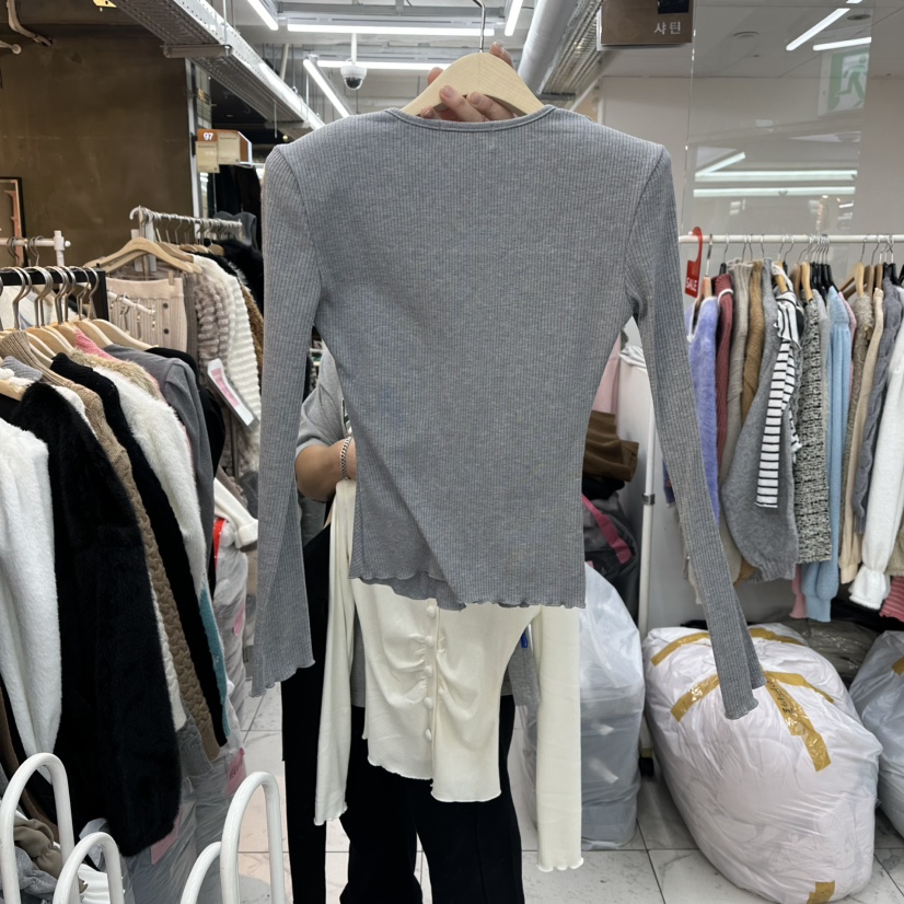 SAGE BRUSH韓國直郵㊣女裝新品熱賣推薦休閑長袖T恤褶皺絨SAGE BRUSH長袖T恤