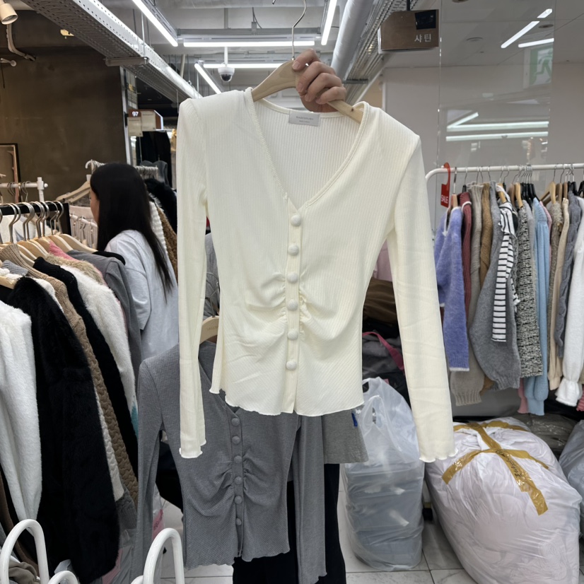 SAGE BRUSH韓國直郵㊣女裝新品熱賣推薦休閑長袖T恤褶皺絨SAGE BRUSH長袖T恤圖色1