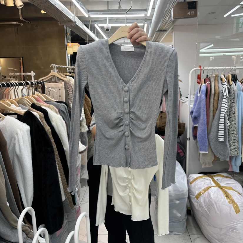 SAGE BRUSH韓國直郵㊣女裝新品熱賣推薦休閑長袖T恤褶皺絨SAGE BRUSH長袖T恤圖色2