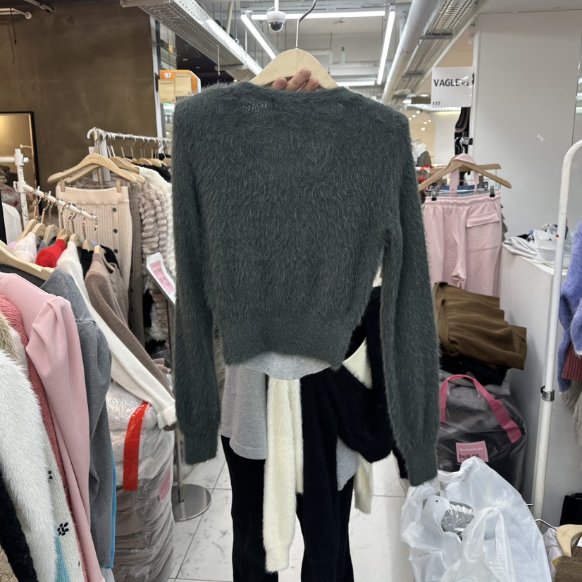 SAGE BRUSH韓國直郵㊣女士新品25秋冬熱賣人氣毛衣假兩件貂絨SAGE BRUSH毛衣