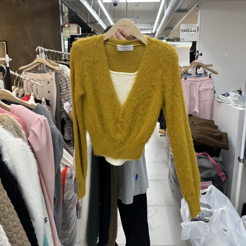 SAGE BRUSH韓國直郵㊣女士新品25秋冬熱賣人氣毛衣假兩件貂絨SAGE BRUSH毛衣圖色2