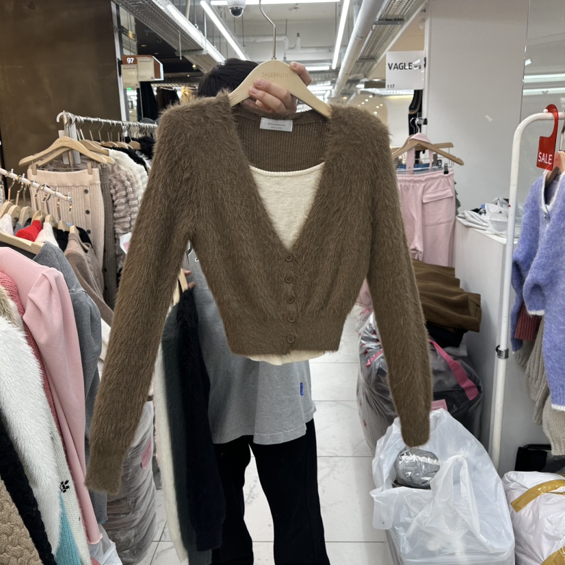 SAGE BRUSH韓國直郵㊣女士新品25秋冬熱賣人氣毛衣假兩件貂絨SAGE BRUSH毛衣圖色3