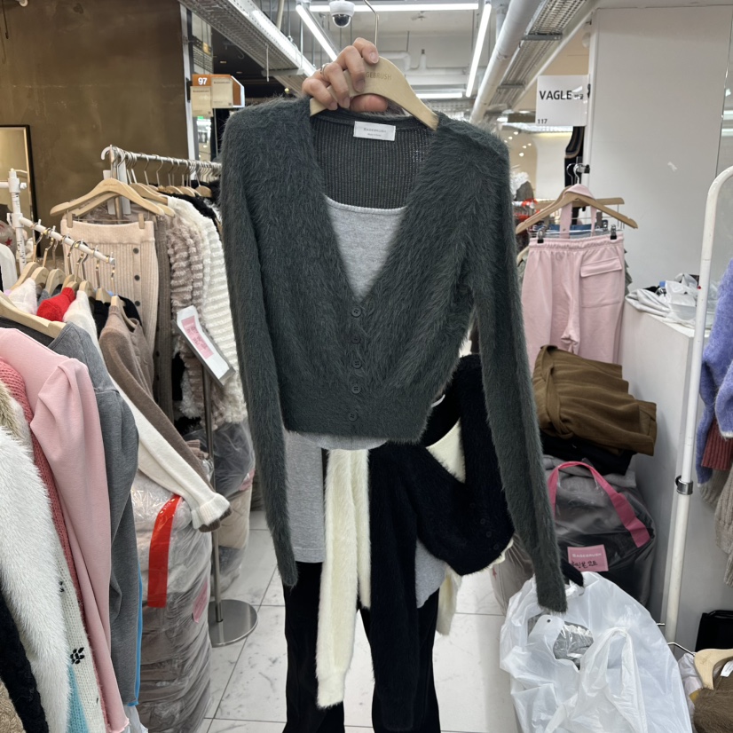 SAGE BRUSH韓國直郵㊣女士新品25秋冬熱賣人氣毛衣假兩件貂絨SAGE BRUSH毛衣圖色5