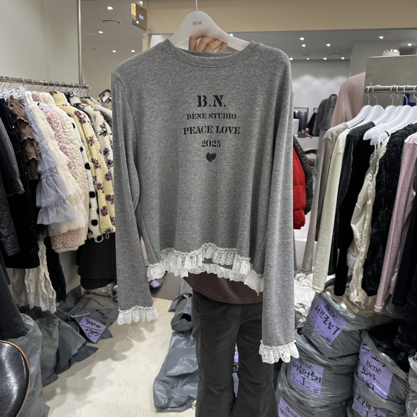 BENE東大門㊣直郵女士新品人氣熱賣25秋冬推薦休閑職業長袖T恤BENE長袖T恤圖色2