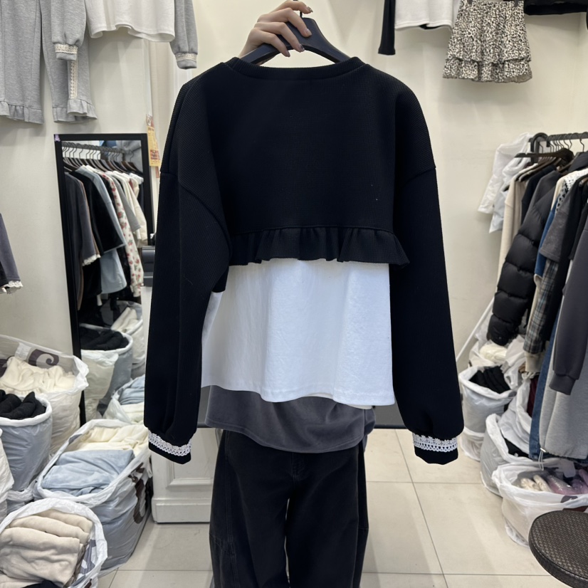 BORA BORA東大門㊣直郵女士新品人氣熱賣休閑衛衣假兩件加絨BORA BORA衛衣