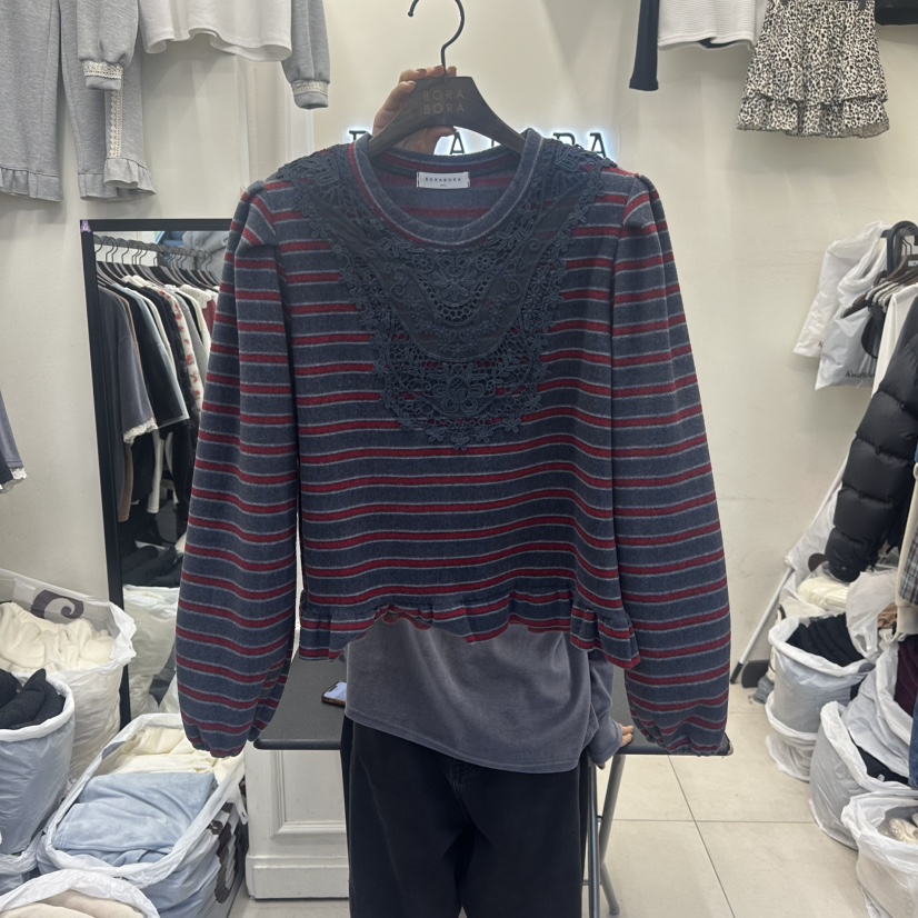 BORA BORA韓國代購㊣女裝新款25秋冬休閑熱賣推薦人氣長袖T恤BORA BORA長袖T恤圖色2