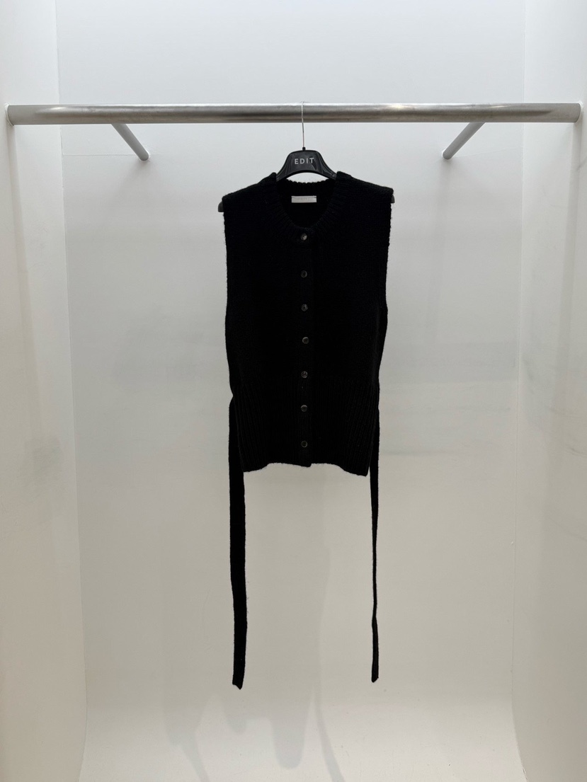 EDIT東大門㊣實拍女士新款時尚25秋冬推薦休閑人氣馬甲含腰帶EDIT馬甲圖色3黑色