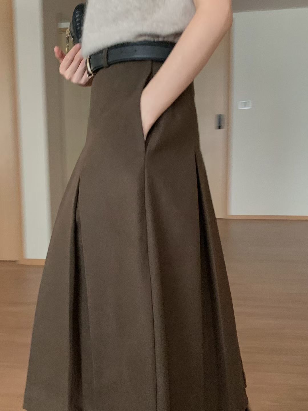 PROPER 프로퍼韓國代購㊣女裝新品休閑真品職業長裙不含腰帶PROPER 프로퍼長裙