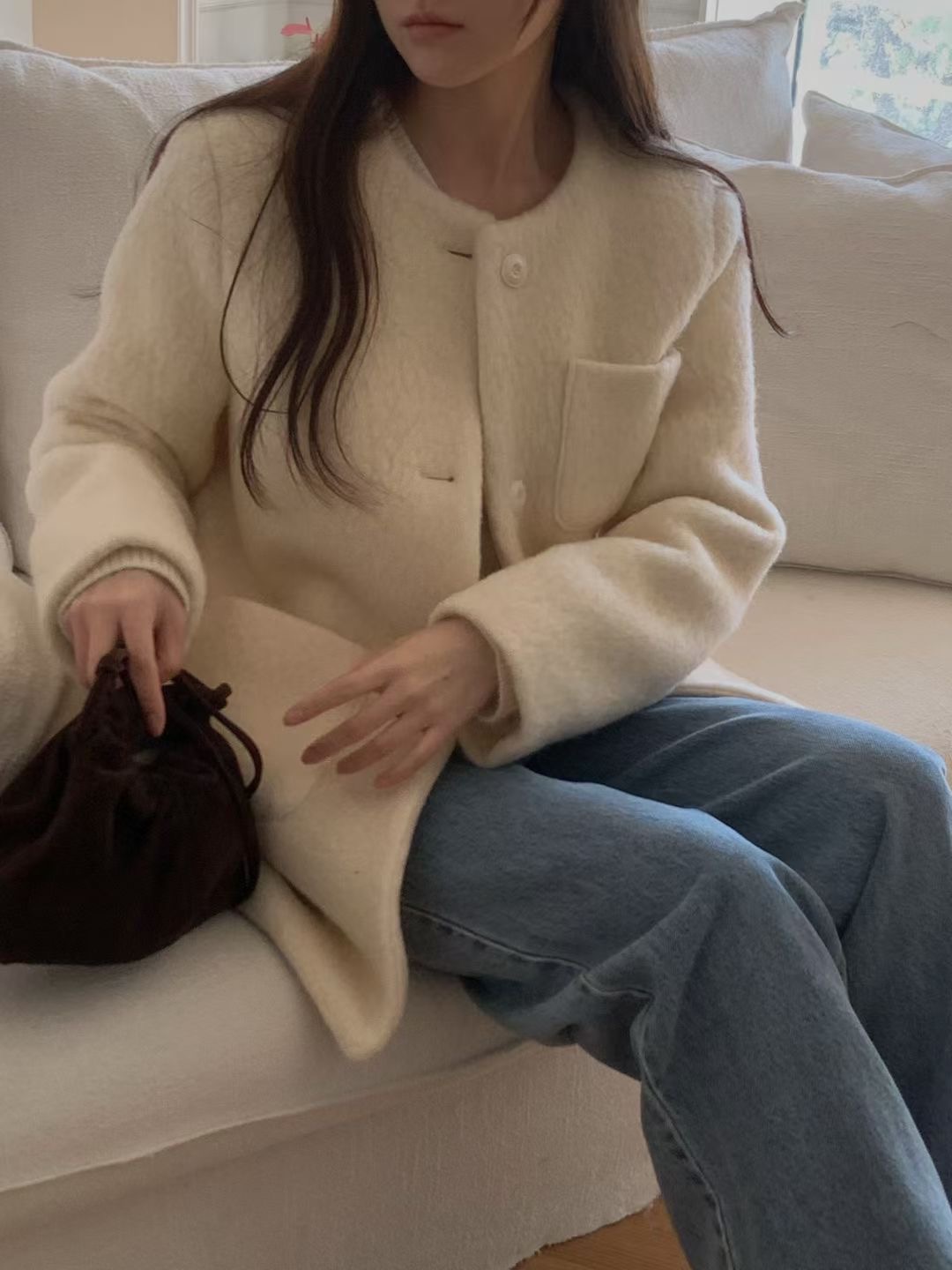 PROPER 프로퍼東大門㊣實拍女裝新品熱賣真品推薦短款大衣PROPER 프로퍼短款大衣圖色1