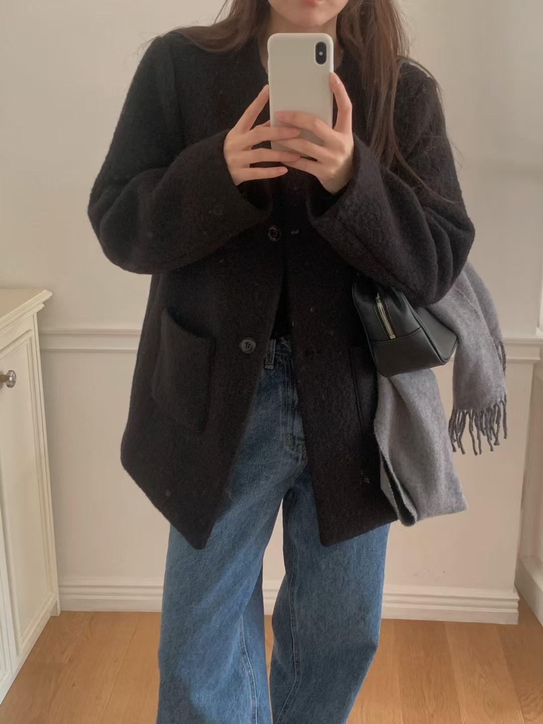 PROPER 프로퍼東大門㊣實拍女裝新品熱賣真品推薦短款大衣PROPER 프로퍼短款大衣圖色2