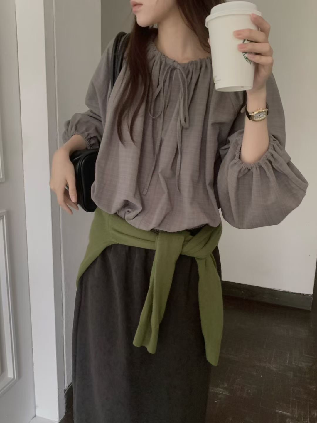 PROPER 프로퍼東大門㊣實拍女裝新品休閑熱賣職業襯衫蕾絲衫PROPER 프로퍼襯衫/蕾絲衫圖色1