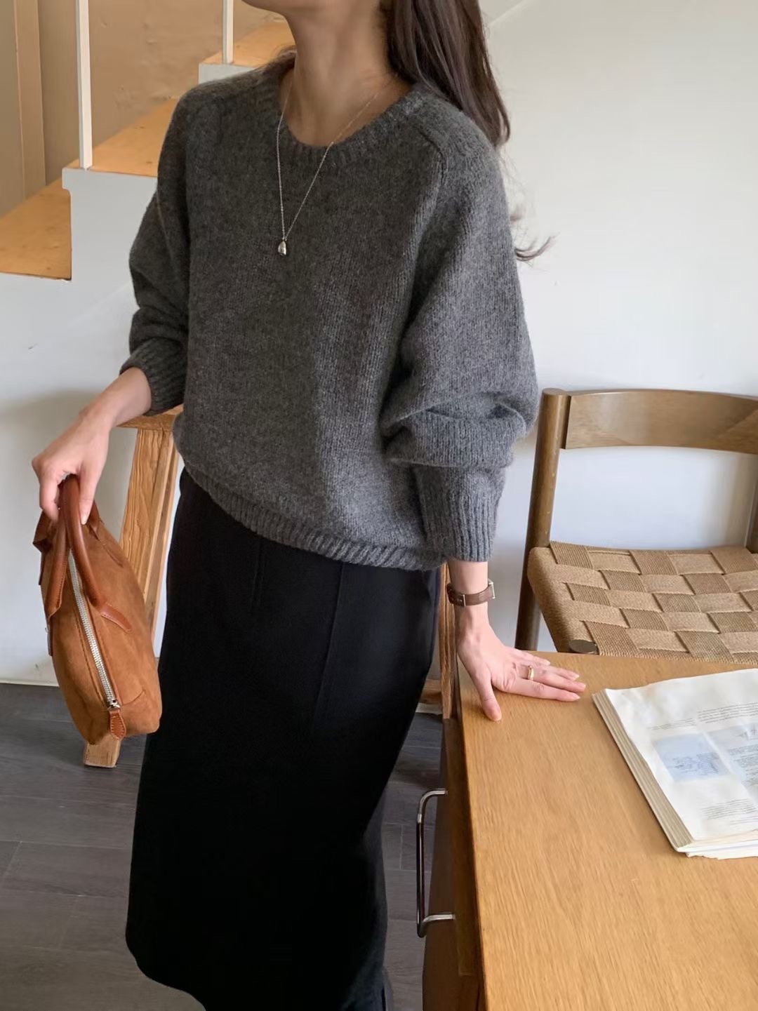 PROPER 프로퍼東大門㊣直郵女裝新款人氣時尚真品休閑針織衫PROPER 프로퍼針織衫圖色2