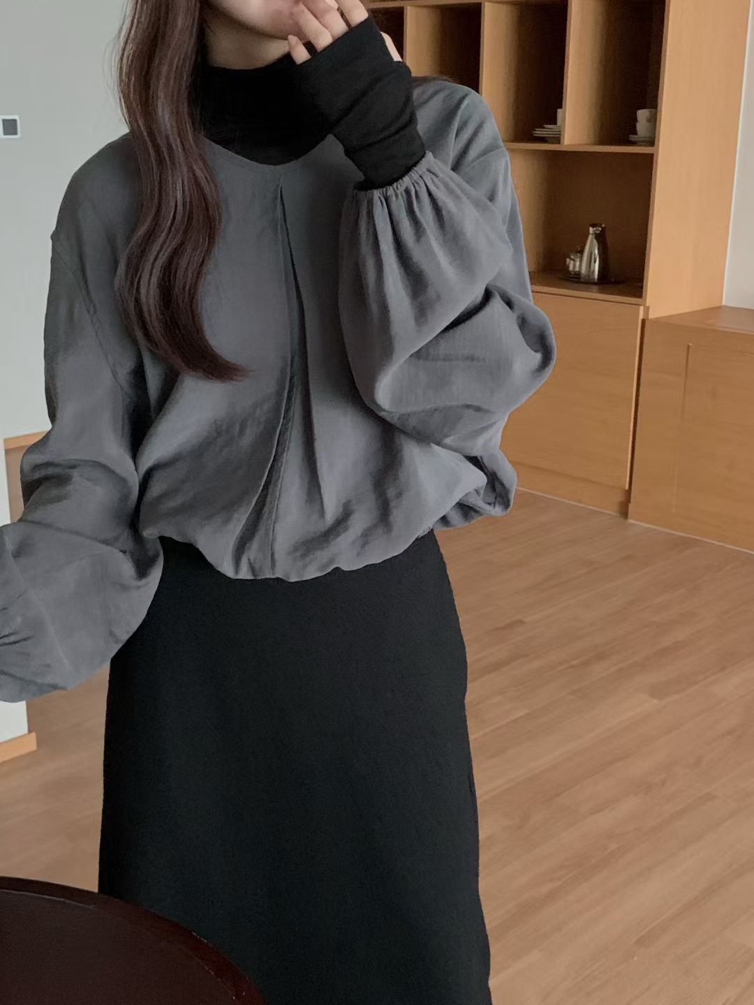 PROPER 프로퍼東大門㊣代購女士新款時尚人氣25秋冬襯衫蕾絲衫PROPER 프로퍼襯衫/蕾絲衫