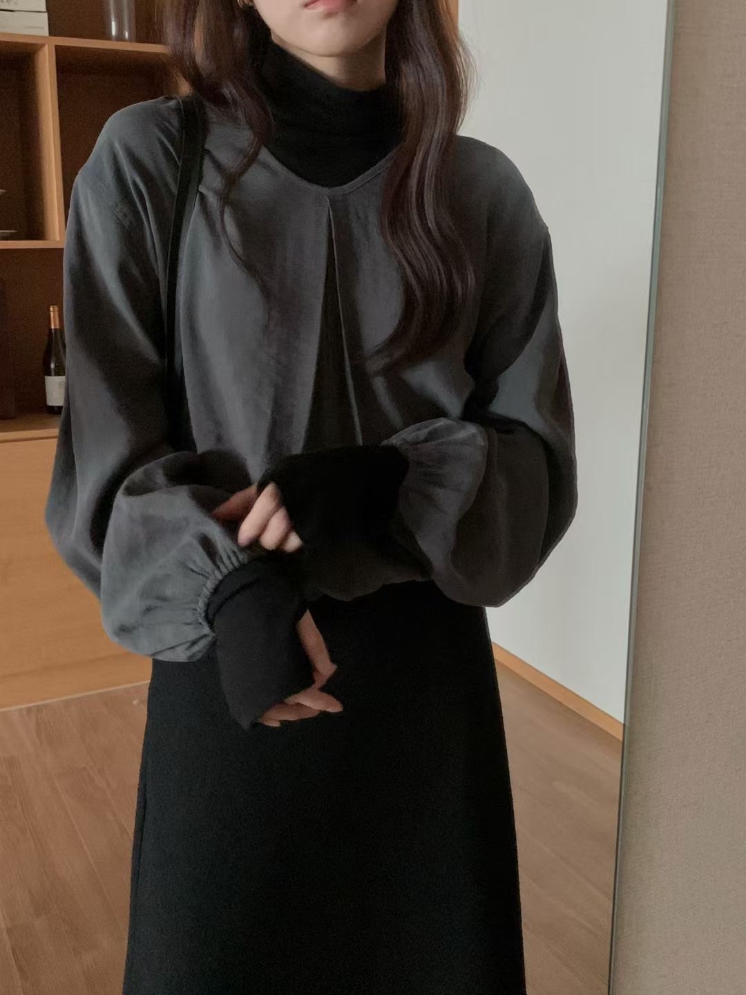 PROPER 프로퍼東大門㊣代購女士新款時尚人氣25秋冬襯衫蕾絲衫PROPER 프로퍼襯衫/蕾絲衫圖色1