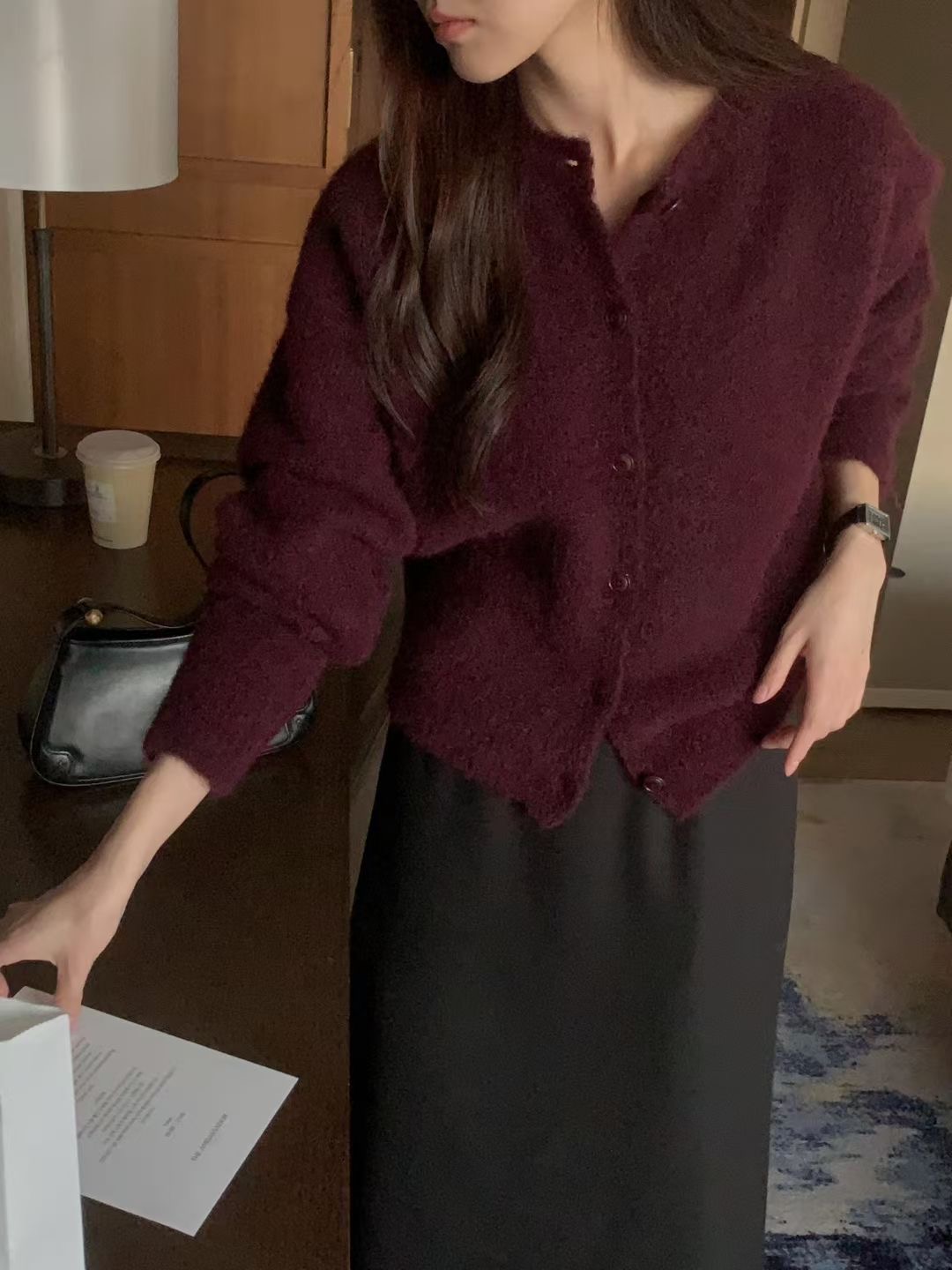 PROPER 프로퍼東大門㊣代購女士新品25秋冬職業真品針織衫PROPER 프로퍼針織衫圖色1