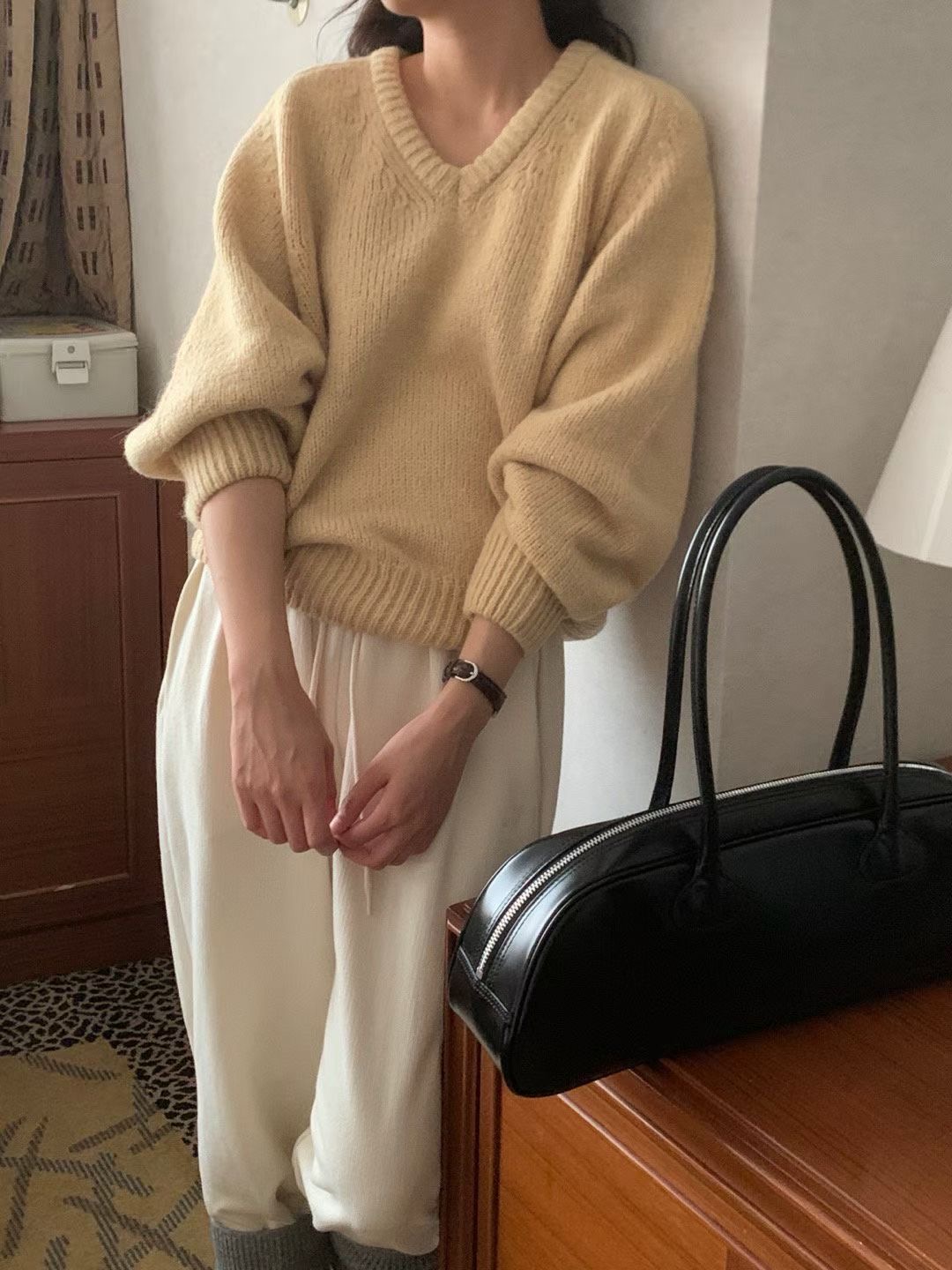 PROPER 프로퍼東大門㊣直郵女裝新款休閑時尚推薦職業針織衫PROPER 프로퍼針織衫圖色2