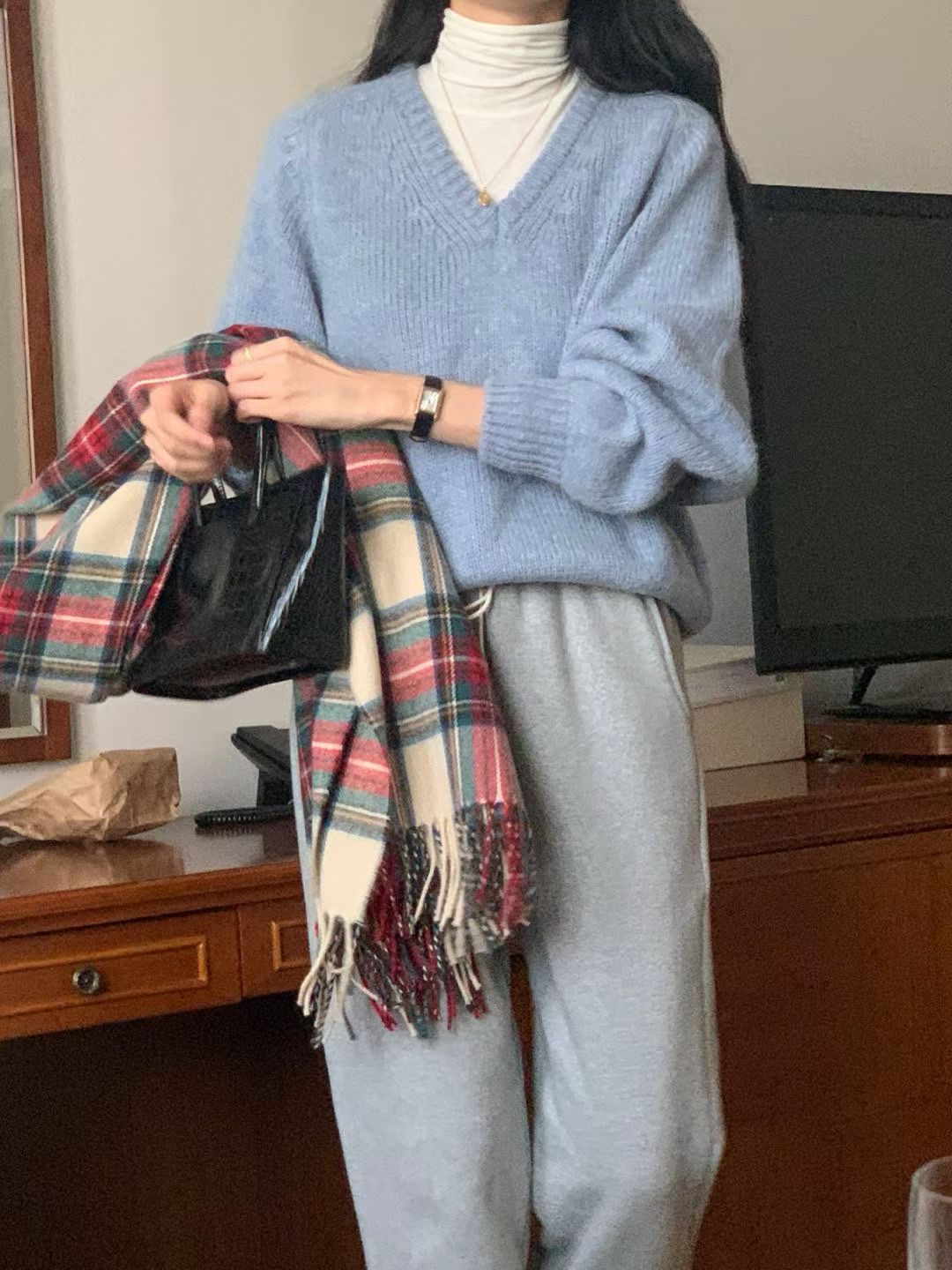 PROPER 프로퍼東大門㊣直郵女裝新款休閑時尚推薦職業針織衫PROPER 프로퍼針織衫圖色4