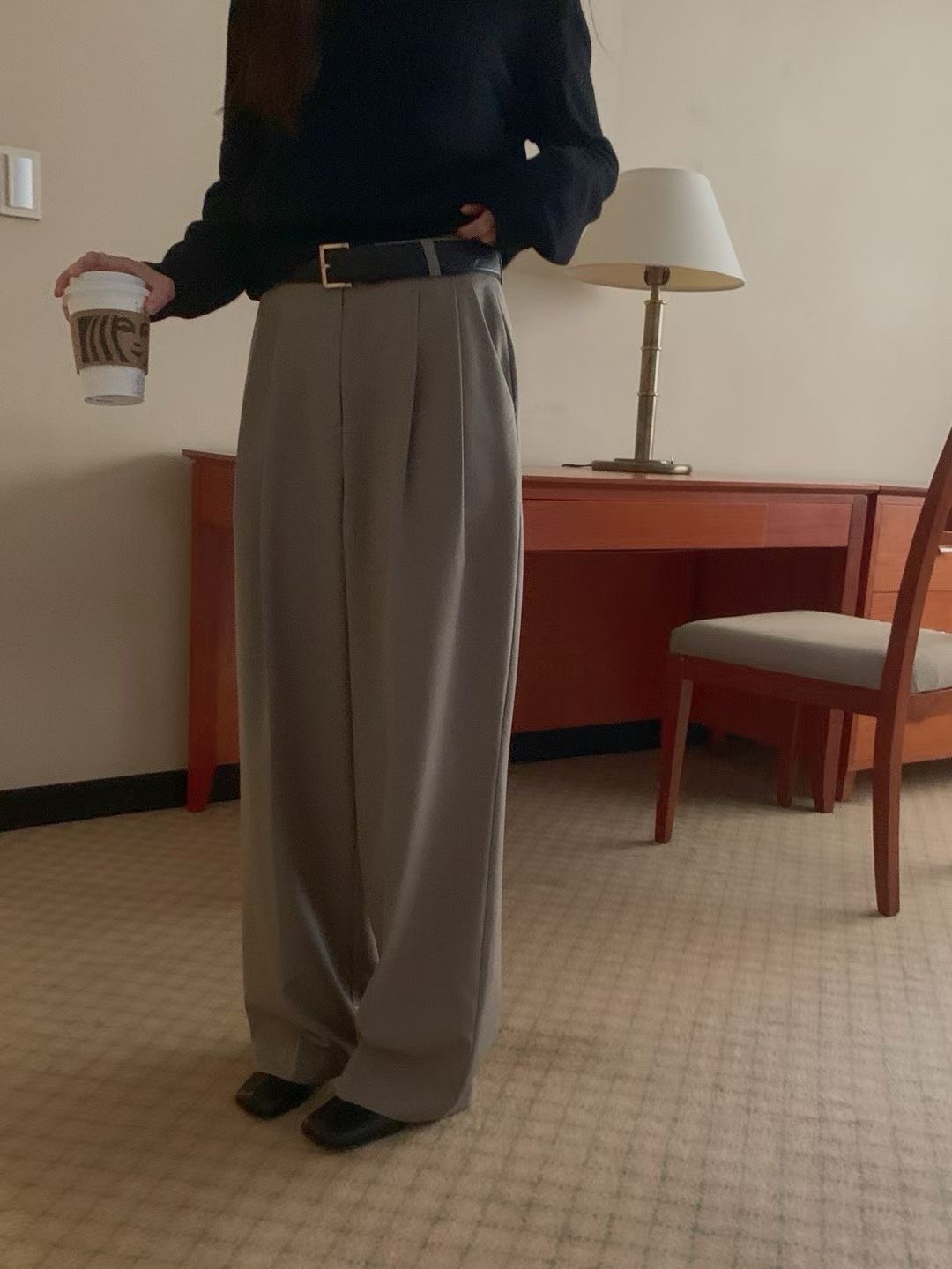 PROPER 프로퍼東大門㊣實拍女士新品時尚25秋冬休閑褲不含腰帶PROPER 프로퍼休閑褲