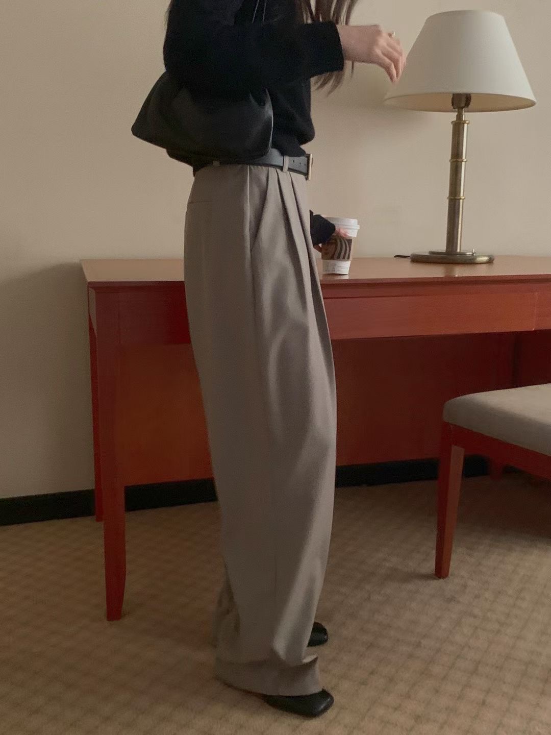 PROPER 프로퍼東大門㊣實拍女士新品時尚25秋冬休閑褲不含腰帶PROPER 프로퍼休閑褲