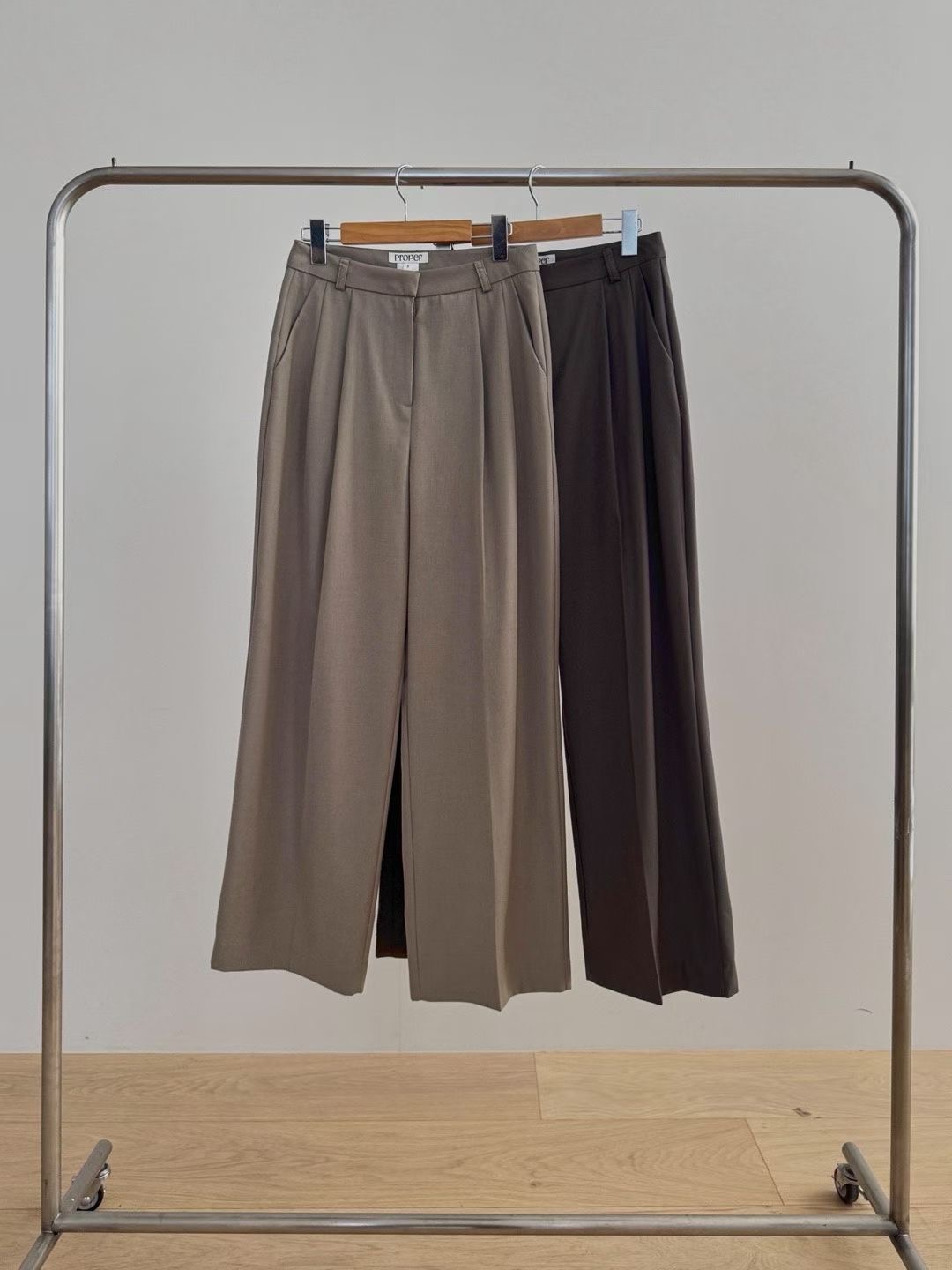 PROPER 프로퍼東大門㊣實拍女士新品時尚25秋冬休閑褲不含腰帶PROPER 프로퍼休閑褲圖色2左二色