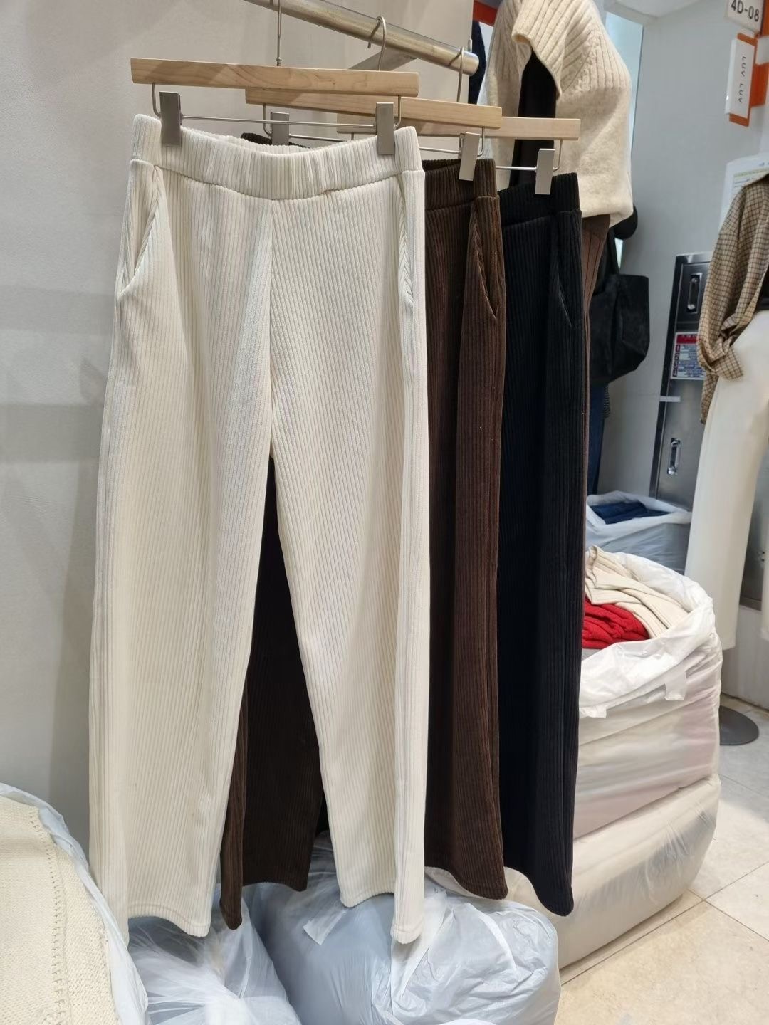 ALLU韓國直郵㊣女裝新品真品休閑25秋冬推薦熱賣休閑褲天鵝絨ALLU休閑褲