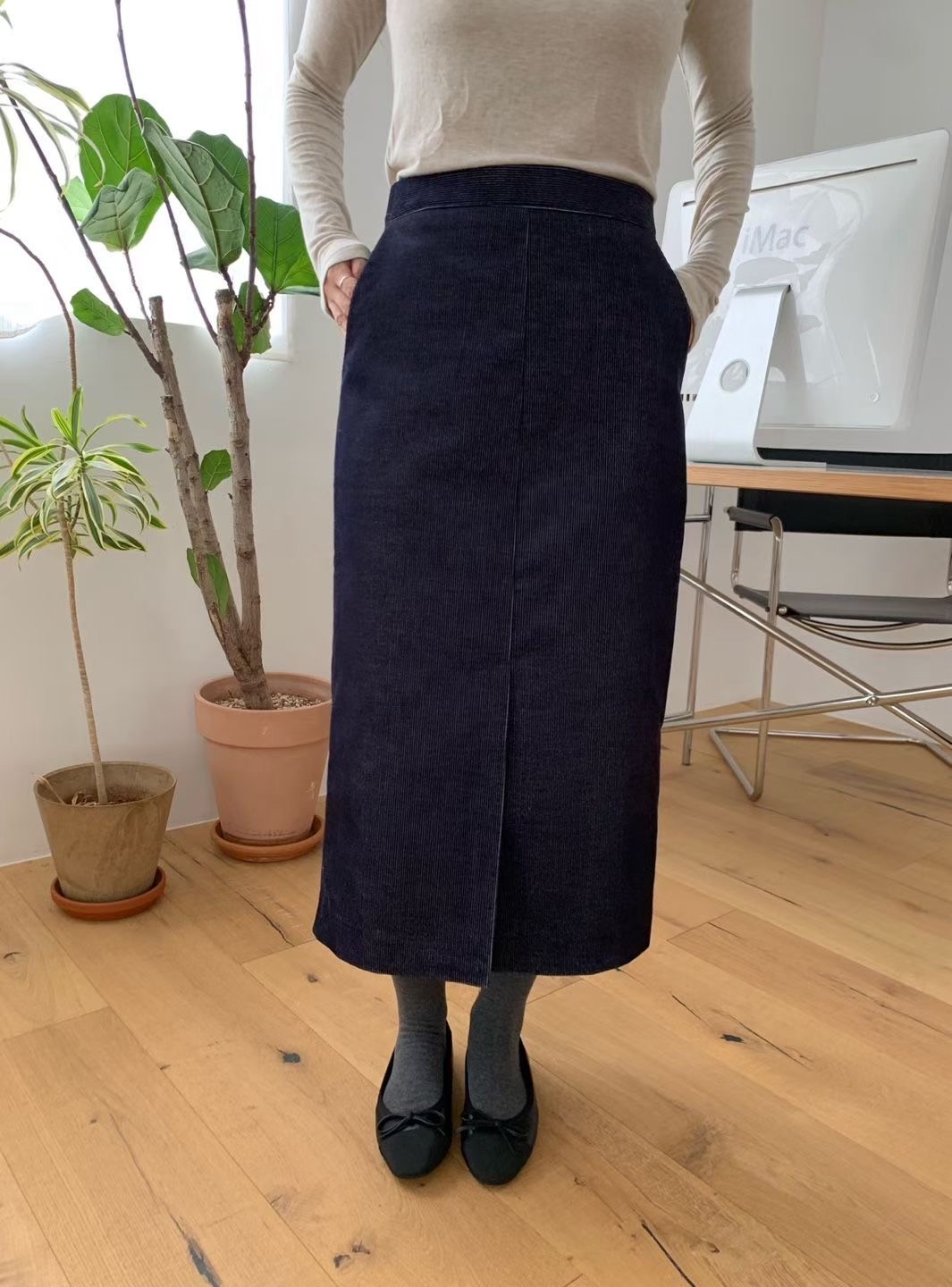 ALLU東大門㊣直郵女裝新款熱賣人氣真品時尚25秋冬長裙燈芯絨ALLU長裙