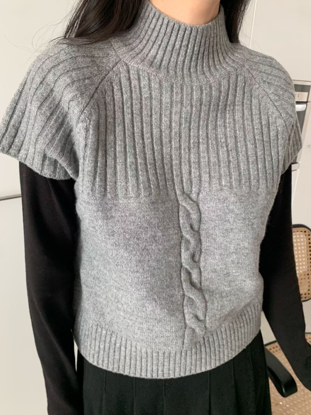 ALLU東大門㊣實拍女士新品人氣25秋冬推薦職業休閑時尚針織衫ALLU針織衫圖色3