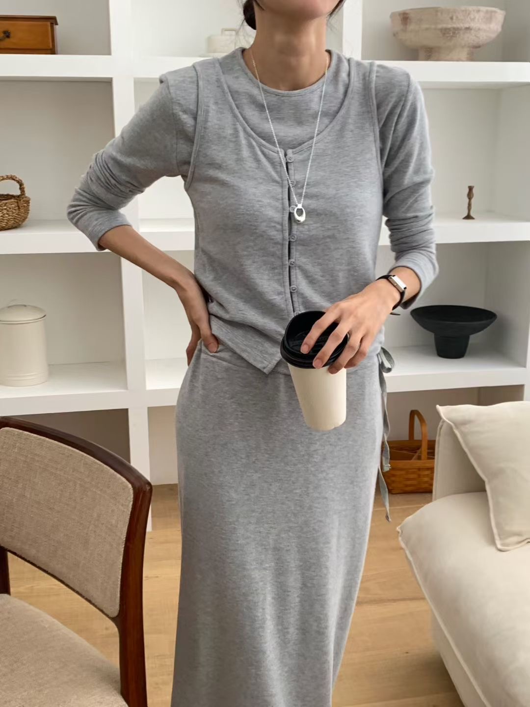 NOMAD東大門㊣直郵女裝新品休閑真品職業25秋冬長袖T恤假兩件NOMAD長袖T恤