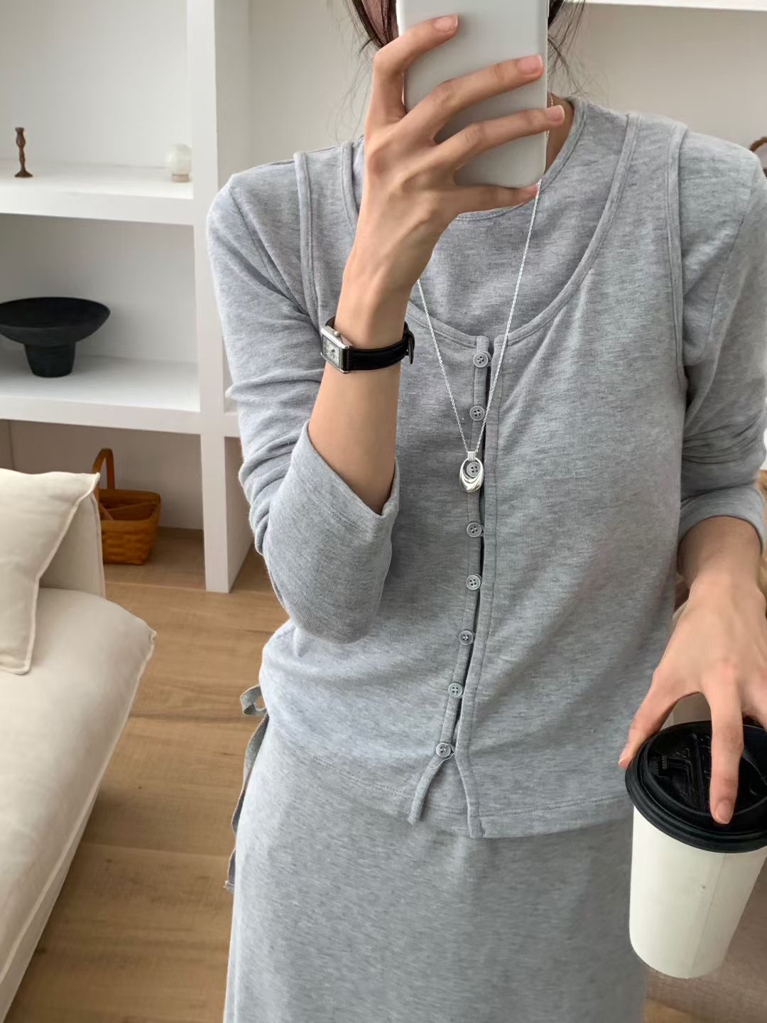 NOMAD東大門㊣直郵女裝新品休閑真品職業25秋冬長袖T恤假兩件NOMAD長袖T恤