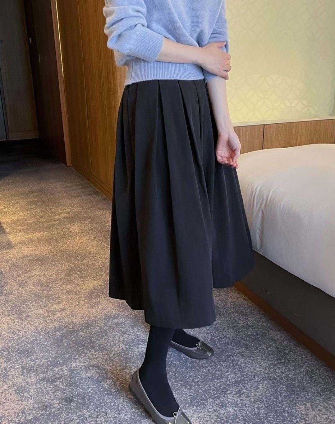 ALLU韓國直郵㊣女士新品職業熱賣休閑推薦真品時尚25秋冬長裙ALLU長裙