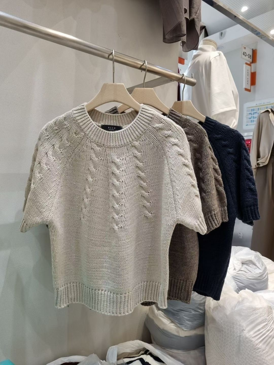 ALLU東大門㊣實拍女士新品人氣熱賣推薦休閑針織衫不含內搭ALLU針織衫圖色3左三色