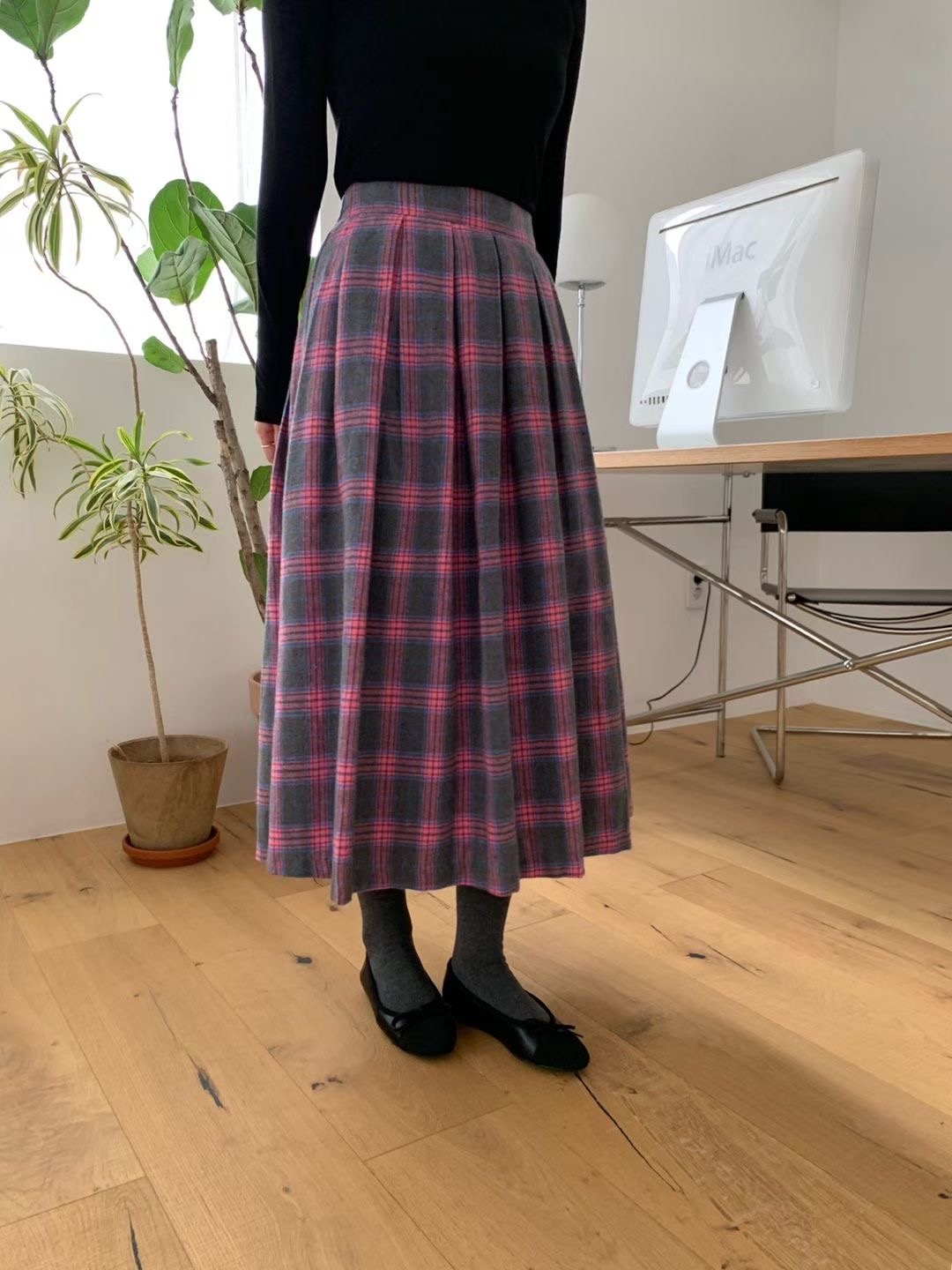 ALLU東大門㊣實拍女裝新款推薦真品職業25秋冬休閑時尚長裙ALLU長裙圖色1